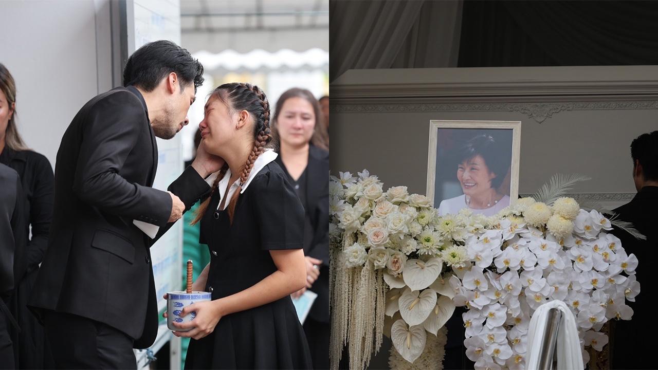 ชมภาพเคลื่อนร่างคุณแม่งามทิพย์ เวียนรอบเมรุ ลูกๆ สุดเศร้ากลั้นน้ำตาไม่อยู่