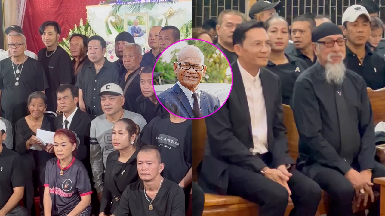 ภาพบรรยากาศงานสวดพระอภิธรรม “สังข์ ดอกสะเดา” คืนแรก เพื่อนตลกร่วมอาลัย