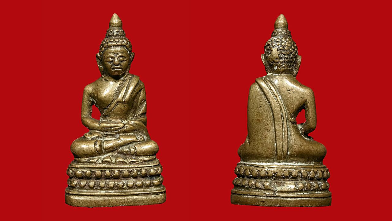 พระกริ่งสวนเต่า ปางสมาธิ ของพิทยบรรณ ว่องปรีชา.