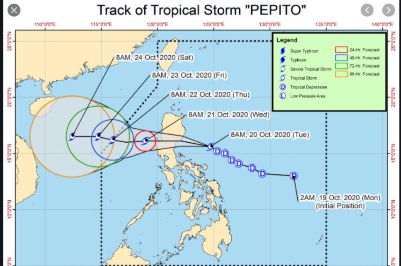 สำนักอุตุนิยมวิทยาแห่งชาติฟิลิปปินส์ เผยแพร่ภาพทิศทางการเคลื่อนตัวของ พายุโซนร้อนโซเดล เมื่อเวลา 11.00 น.ของวันที่ 20 ต.ค.63 ตามเวลาท้องถิ่น