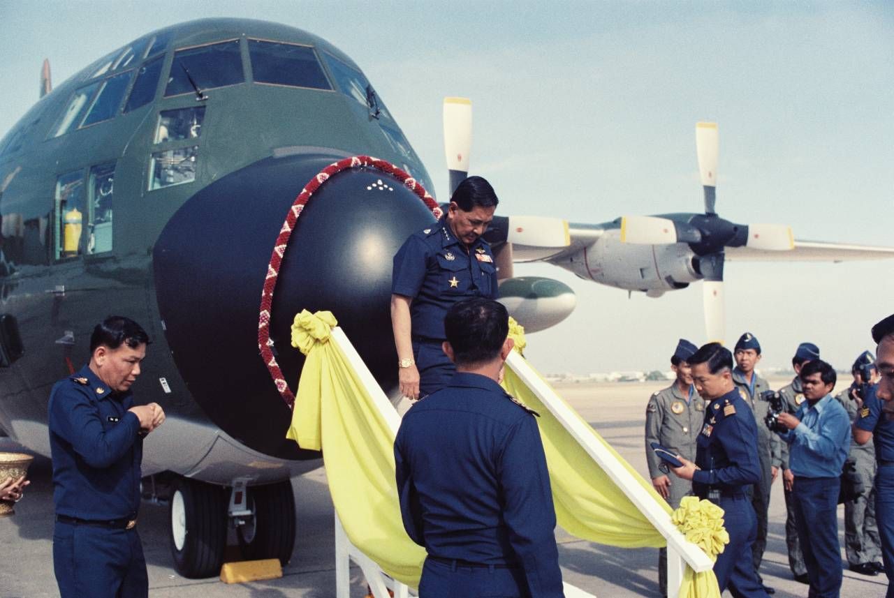 พล.อ.อ.วรนาถ อภิจารี หรือ  บิ๊กอู๊ด อดีต ผบ.ทอ.ตอนสมัยต้อนรับเครื่องบิน ซี-130 เข้าประจำการ