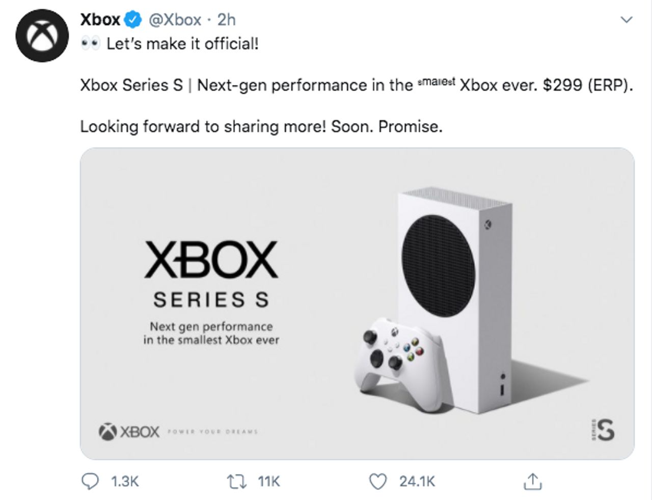 ทวีตอย่างเป็นทางการของ Xbox