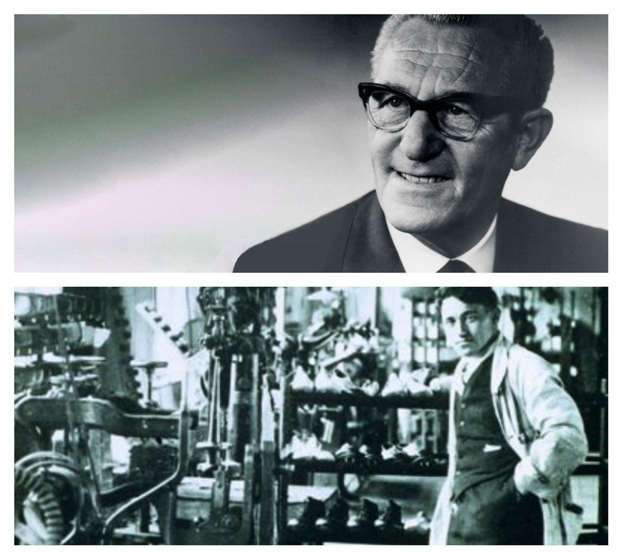 (บน) รูดอล์ฟ ดาสเลอร์ (ล่าง) อดอล์ฟ ดาสเลอร์