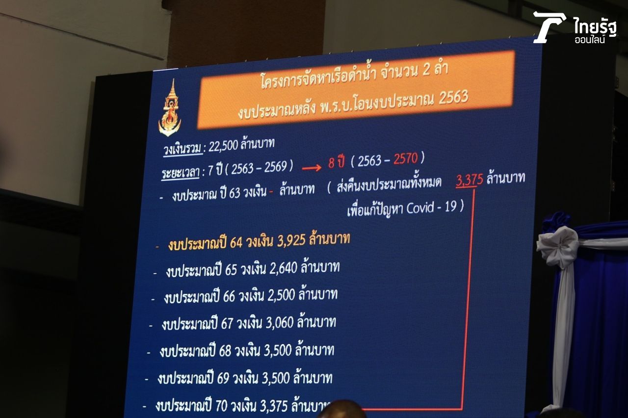 งวดงานที่กองทัพเรือต้องจ่ายค่าเรือดำน้ำ