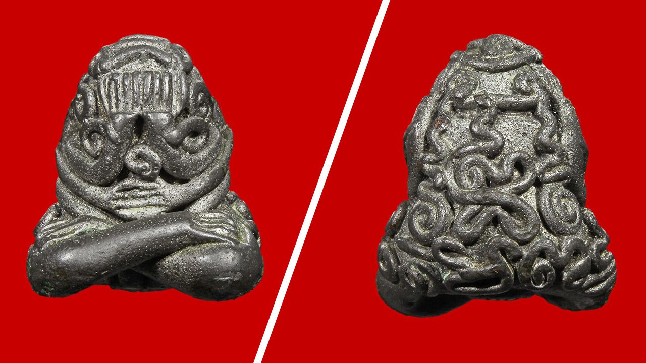 พระปิดตา พิมพ์เศียรบาตร หลวงพ่อทับ วัดทอง ของพระคุณลุง.