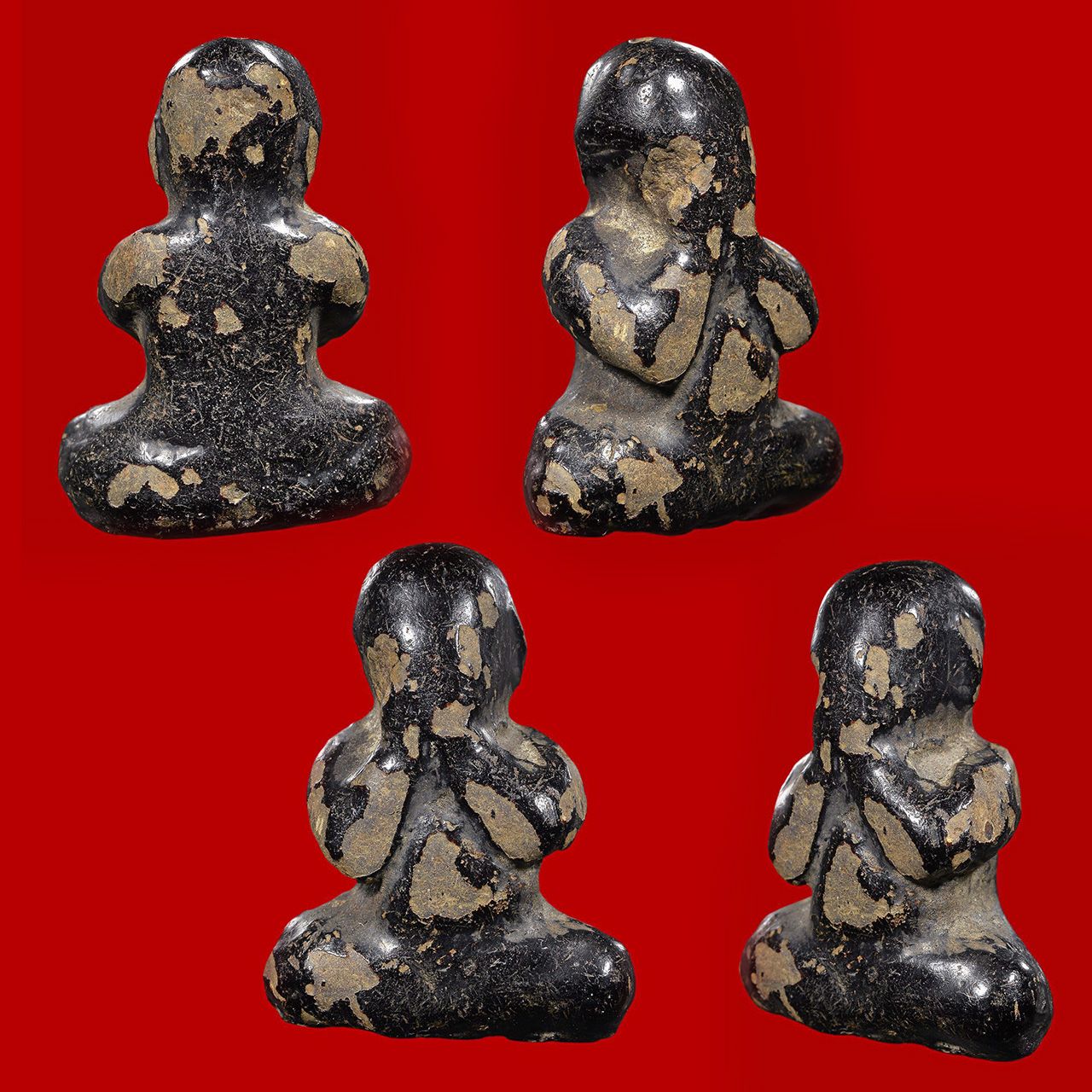 พระปิดตา พิมพ์ว่าวจุฬาใหญ่ เนื้อผงคลุกรักจุ่มรัก หลวงปู่เอี่ยม วัดสะพานสูง ของ   วิสูตร  นครปฐม.