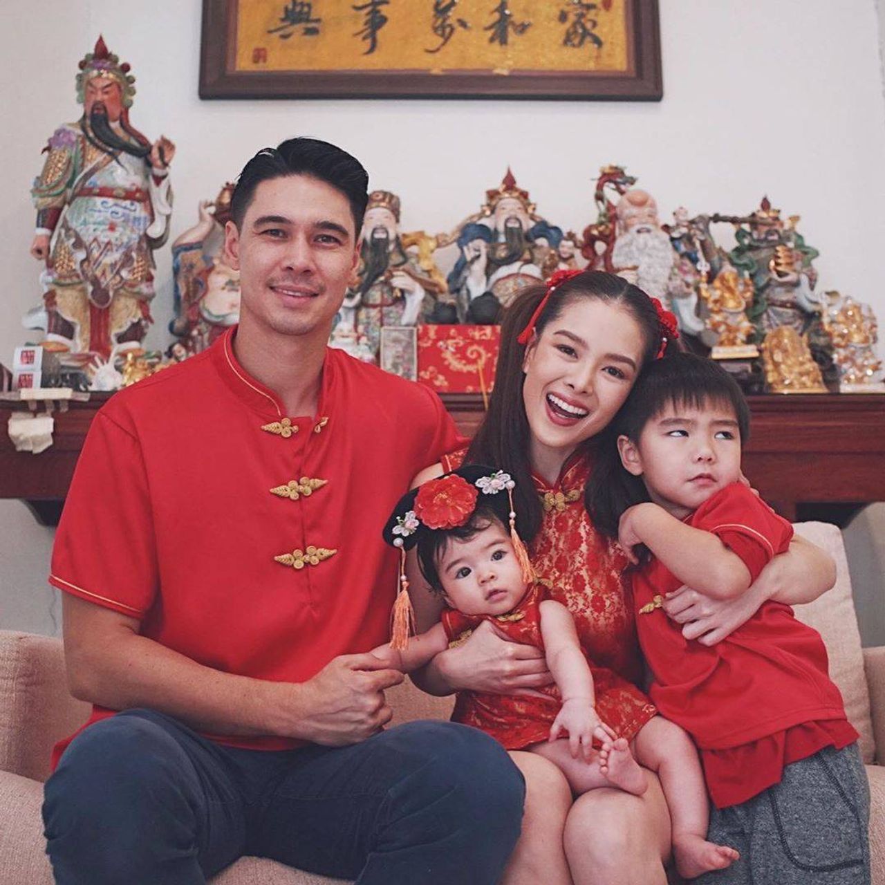 แมทธิว-ลีเดีย และ น้องดีแลน-น้องเดมี่ ขอบคุณภาพจากไอจี @lydiasarunrat