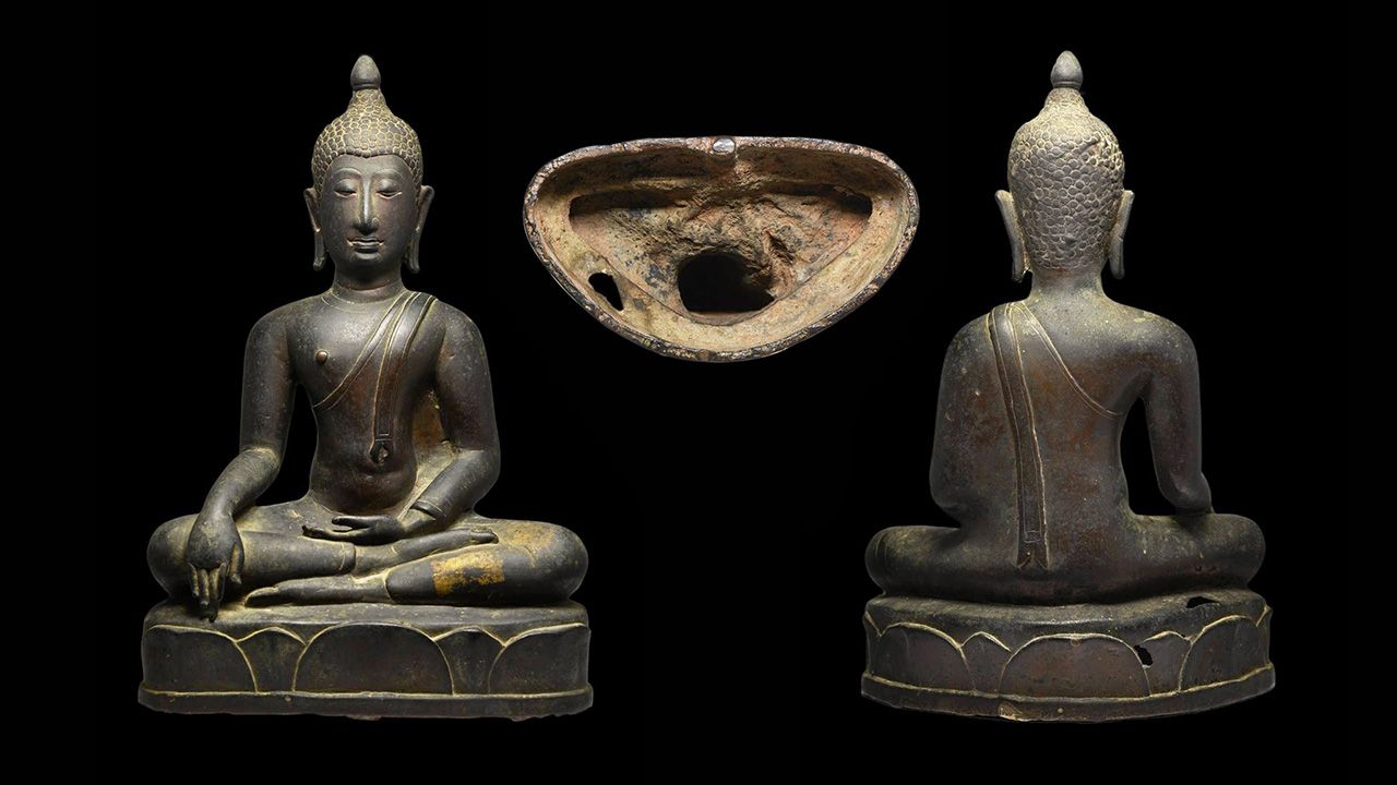 พระพุทธรูปบูชา พุทธศิลป์สมัยเชียงแสนลังกาวงศ์ หน้าตัก ๗ นิ้ว ของสมพงษ์ บวรวัฒนางกูร.