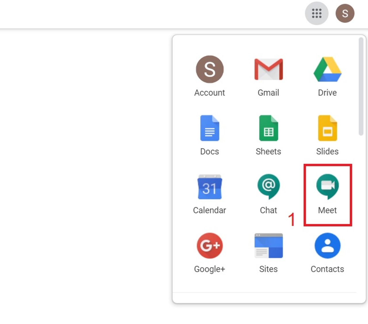 ผู้ใช้งาน Gmail คลิกที่ Shortcut Menu เพื่อเรียกใช้ Google Meet ได้เลย