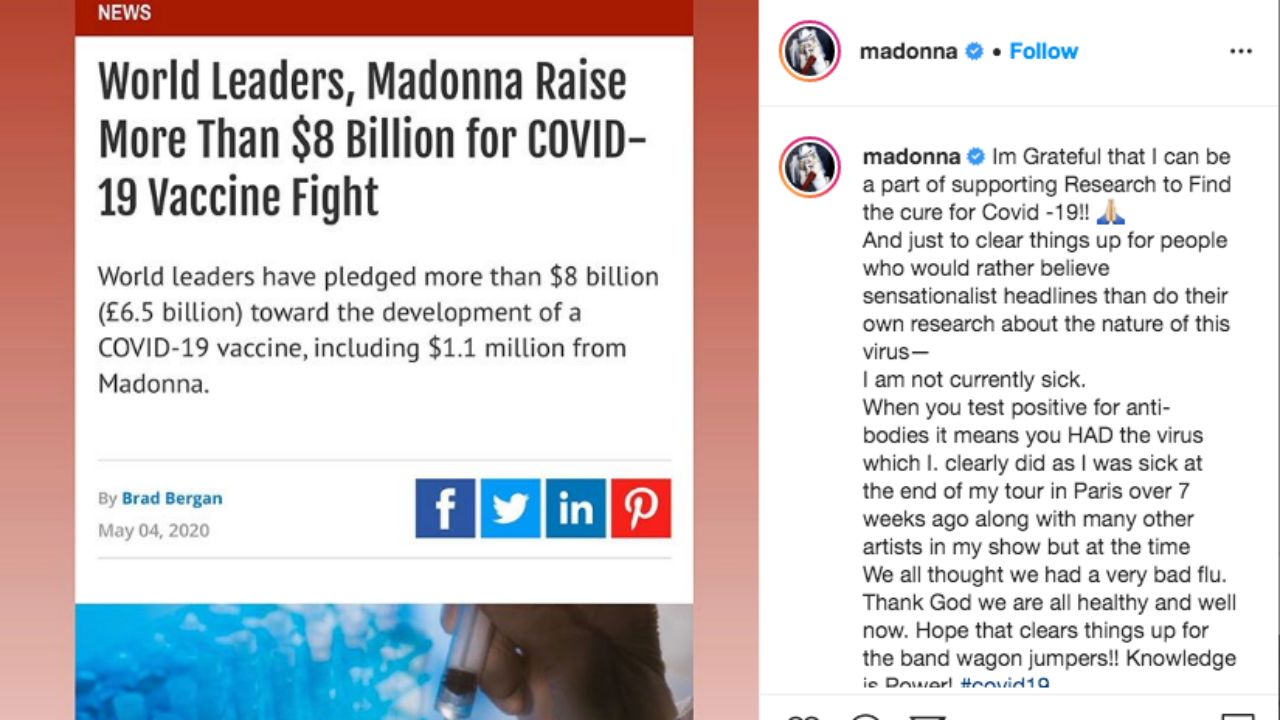 ข้อมูลภาพจาก Instagram @madonna