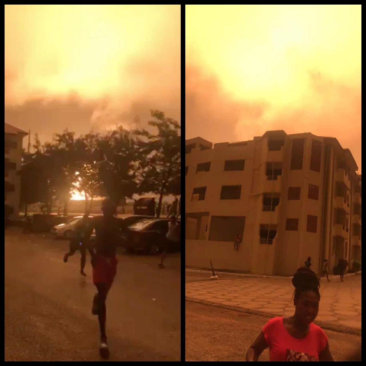 ผู้คนวิ่งหนีเหตุระเบิดด้วยความตื่นตระหนก