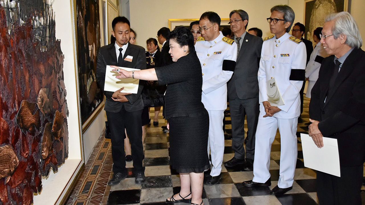 พระเจ้าวรวงศ์เธอ พระองค์เจ้าโสมสวลี พระวรราชาทินัดดามาตุ เสด็จไป ประทานรางวัลศิลปกรรม ปตท. ครั้งที่ 32 ในการนี้ ปตท. ร่วมกับ มหาวิทยาลัยศิลปากร จัดขึ้น ณ หอศิลป์ มหาวิทยาลัยศิลปากร เมื่อวันที่ 28 กรกฎาคม.