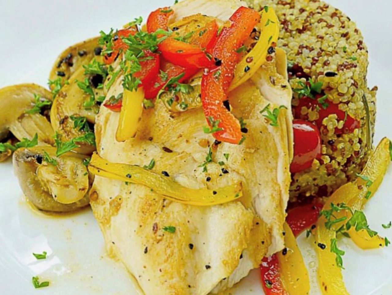 สเต๊กไก่กับควินัว