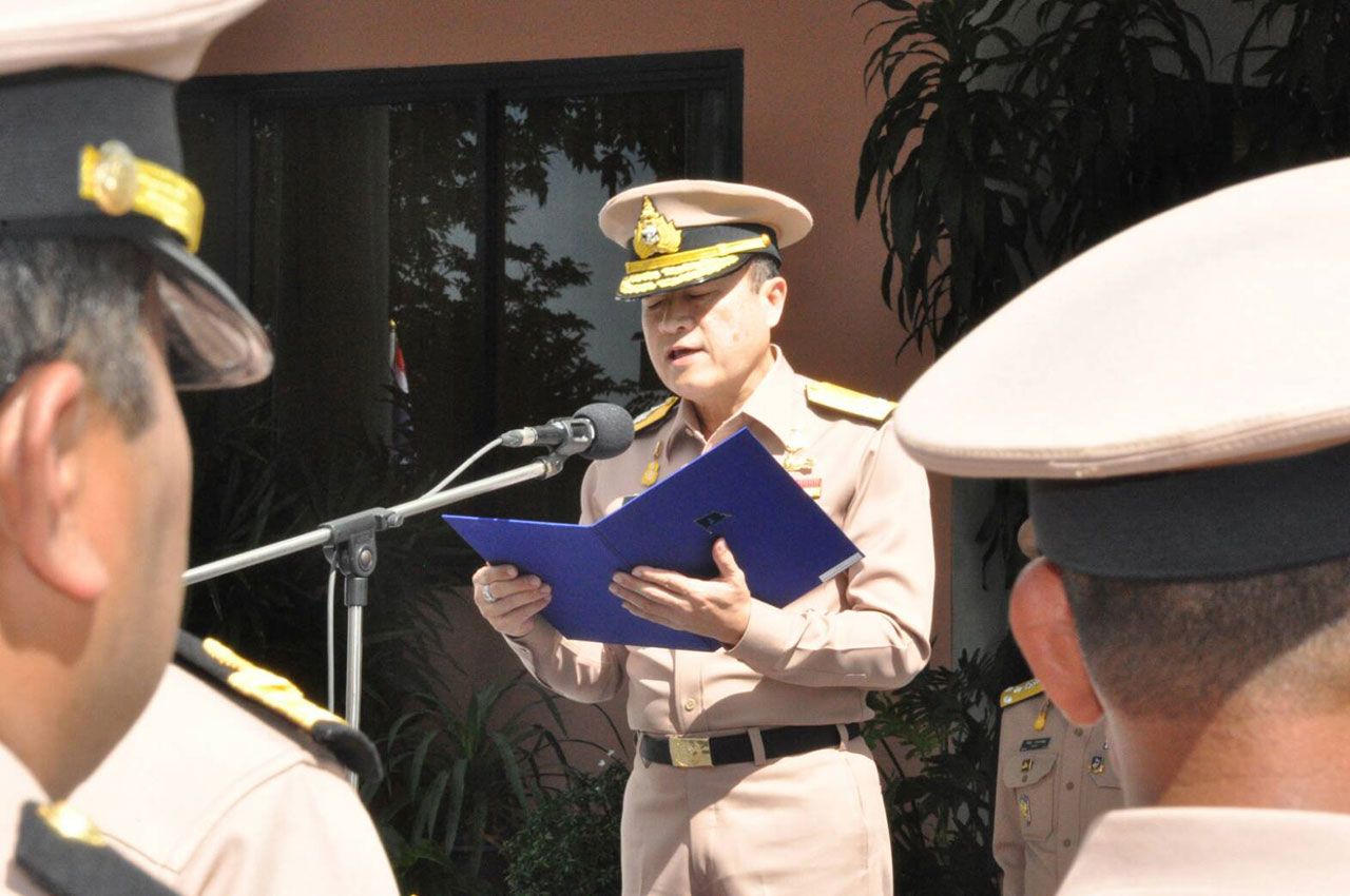 กล่าวให้โอวาทก่อนอำลากำลังพล