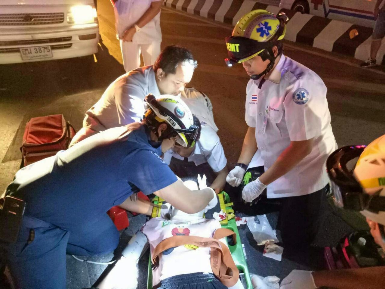 ได้รับการปฐมพยาบาลเบื้องต้นในที่เกิดเหตุ