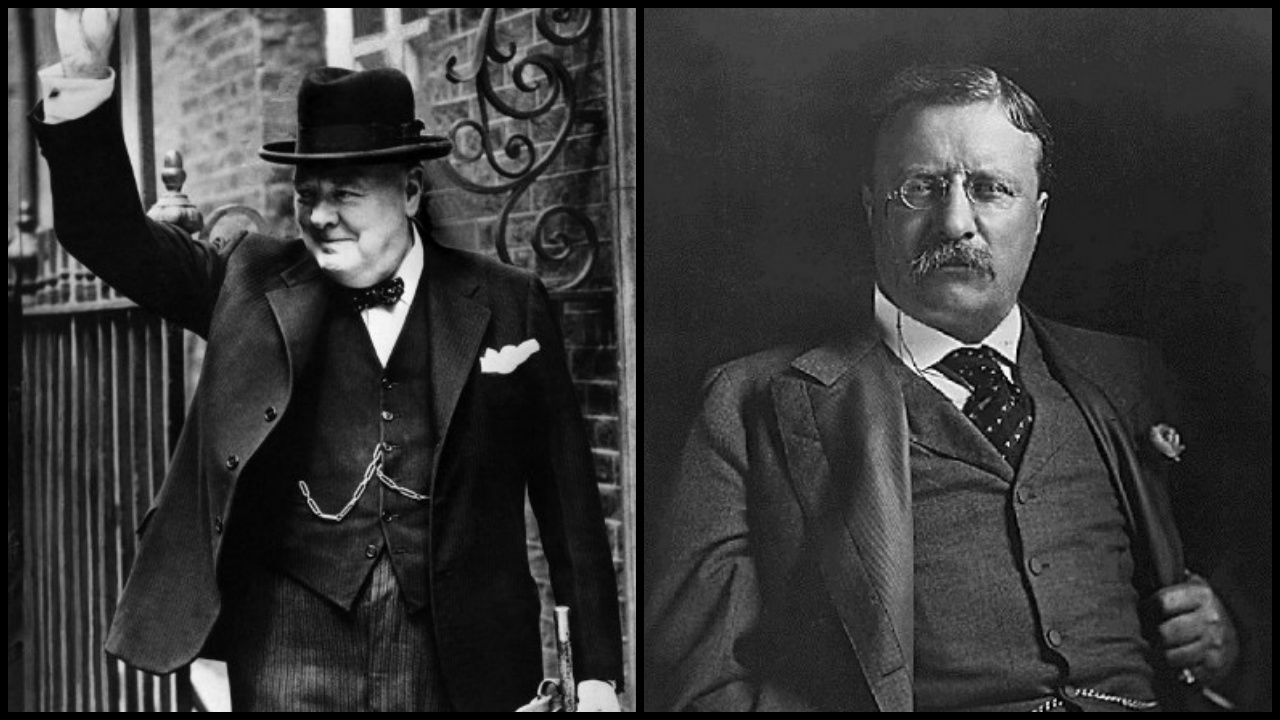 วินสตัน เชอร์ชิล นายกรัฐมนตรีแห่งสหราชอาณาจักร และประธานาธิบดี ธีโอดอร์ รูสเวลต์ แห่งสหรัฐฯ