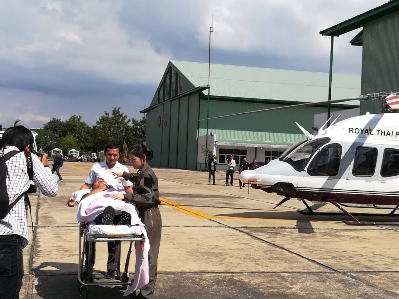 สาธิต การเคลื่อนย้ายผู้ป่วยฉุกเฉินทางอากาศยาน