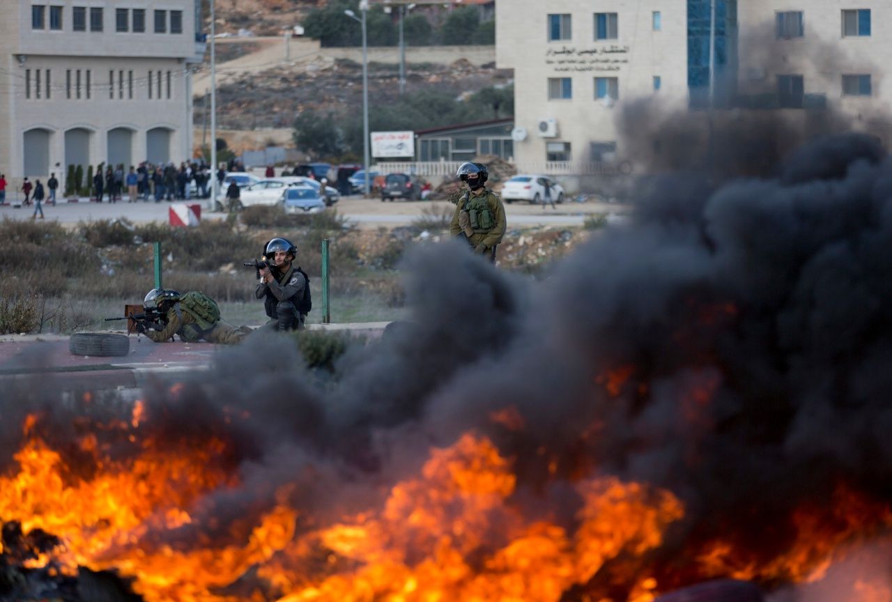 ทหารอิสราเอลปะทะกับผู้ประท้วงปาเลสไตน์