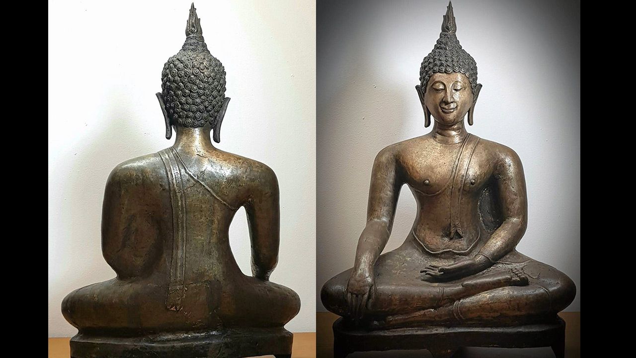 พระพุทธรูปบูชา พุทธศิลป์สุโขทัย ยุคคลาสสิก พุทธศตวรรษที่ ๑๗-๑๘ ขนาดหน้าตัก ๑๕ นิ้ว ของ พรรค คูวิบูลย์ศิลป์.