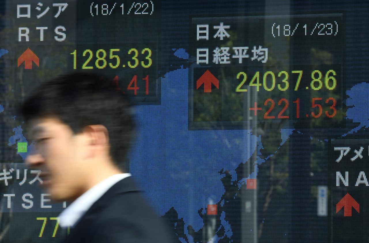 ดัชนีหุ้นในตลาดหลักทรัพย์ในกรุงโตเกียว พุ่งขึ้นทันที หลังเปิดตลาดเมื่อวันที่23ม.ค.61