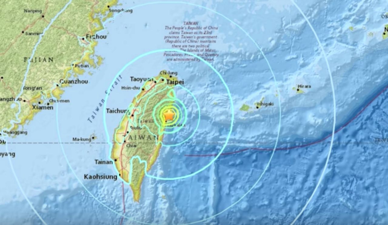 เกิดแผ่นดินไหวรุนแรงขนาด 6.4 นอกชายฝั่งทางทิศตะวันออกไต้หวัน เมื่อคืนวันที่ 6ก.พ.61