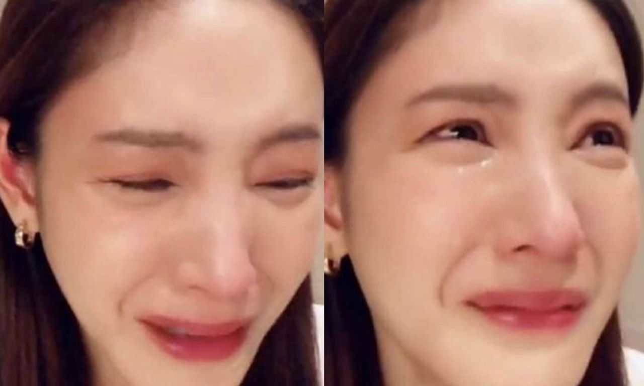 ภาพแตงโมร้องไห้จากคลิปในไอจีแตงโม แต่ภายหลังได้ลบออกไปแล้ว