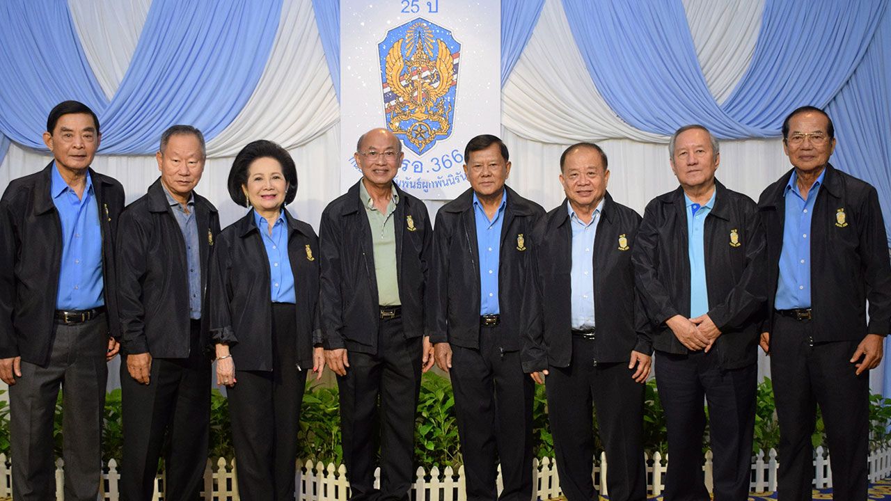 สุดชื่นมื่น พล.อ.สำเภา ชูศรี ประธาน นศ.วปรอ.รุ่น 366 จัดงานเลี้ยงสังสรรค์ในโอกาสครบรอบ 25 ปี โดยมี ศ.นพ.เกษม วัฒนชัย, คุณหญิงทิพยวรรณ ตันตกิตติ์, ชัย โสภณพนิช, รศ.ดร.วันชัย ศิริชนะ และ วันนิวัติ ศรีไกรวิน มาร่วมงานด้วย ที่โรงแรมมณเฑียร ริเวอร์ไซด์ วันก่อน.