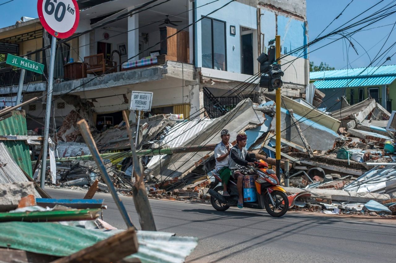 ความเสียหายจากเหตุแผ่นดินไหวเขย่าเกาะลอมบอก ใกล้กับเกาะบาหลี เมื่อต้นเดือนส.ค.61