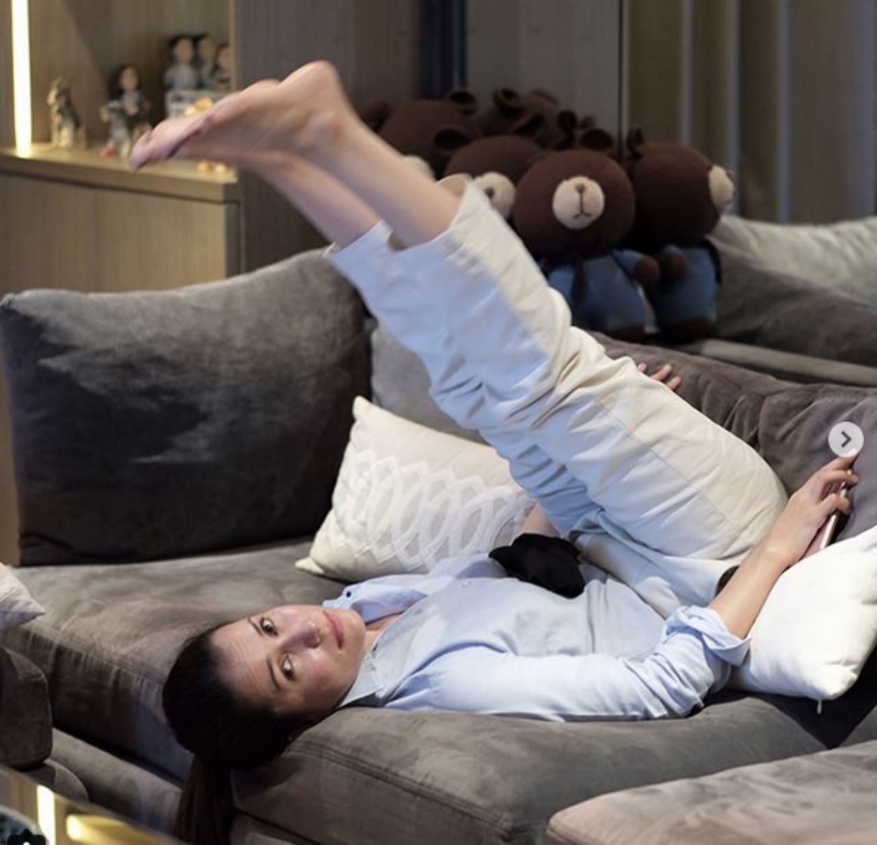 โซฟาแสนสบายที่คอนโด