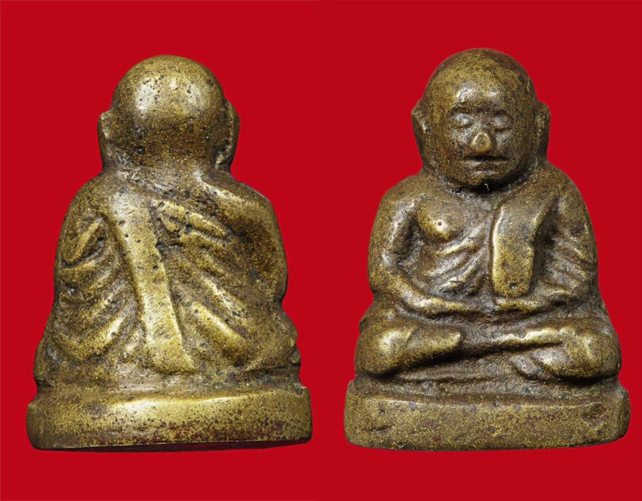 พระรูปเหมือน พิมพ์ใหญ่ เนื้อโลหะผสม หลวงพ่อเงิน วัดห้วยเขน พิจิตร ของอนันต์ สีดอกบวบ.