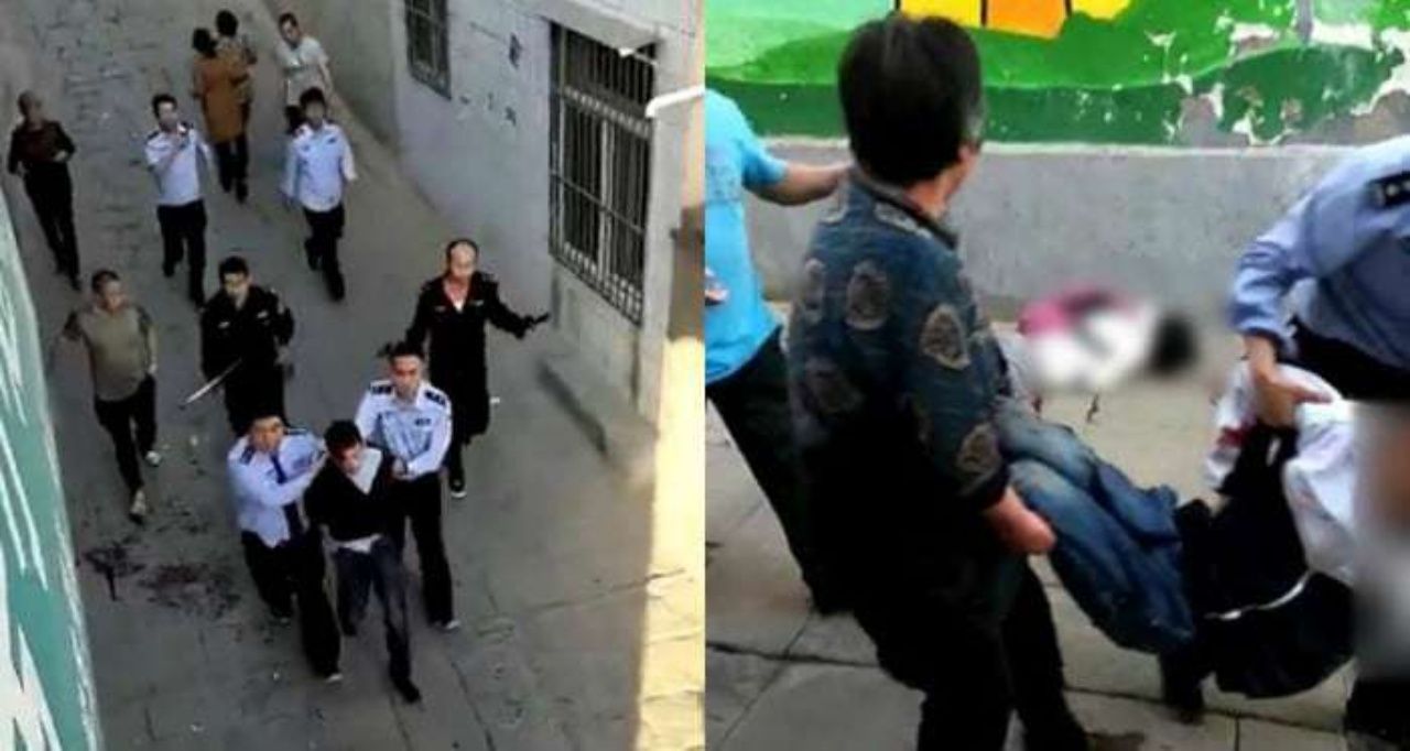 ภาพสถานที่เกิดเหตุ และภาพเจ้าหน้าที่ควบคุมตัวนายจ้าว