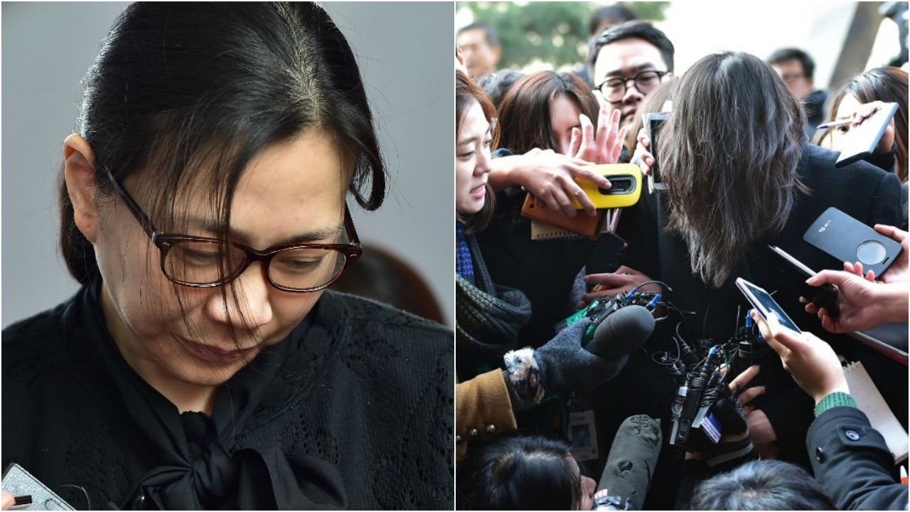 นางสาวโช ฮยุน อาห์  พี่สาวของนางสาวโช ฮยุน มิน ขณะมารับฟังคำพิพากษา ที่ ศาลอุทธรณ์ สั่งรอลงอาญา 2ปี  เมื่อปี2558