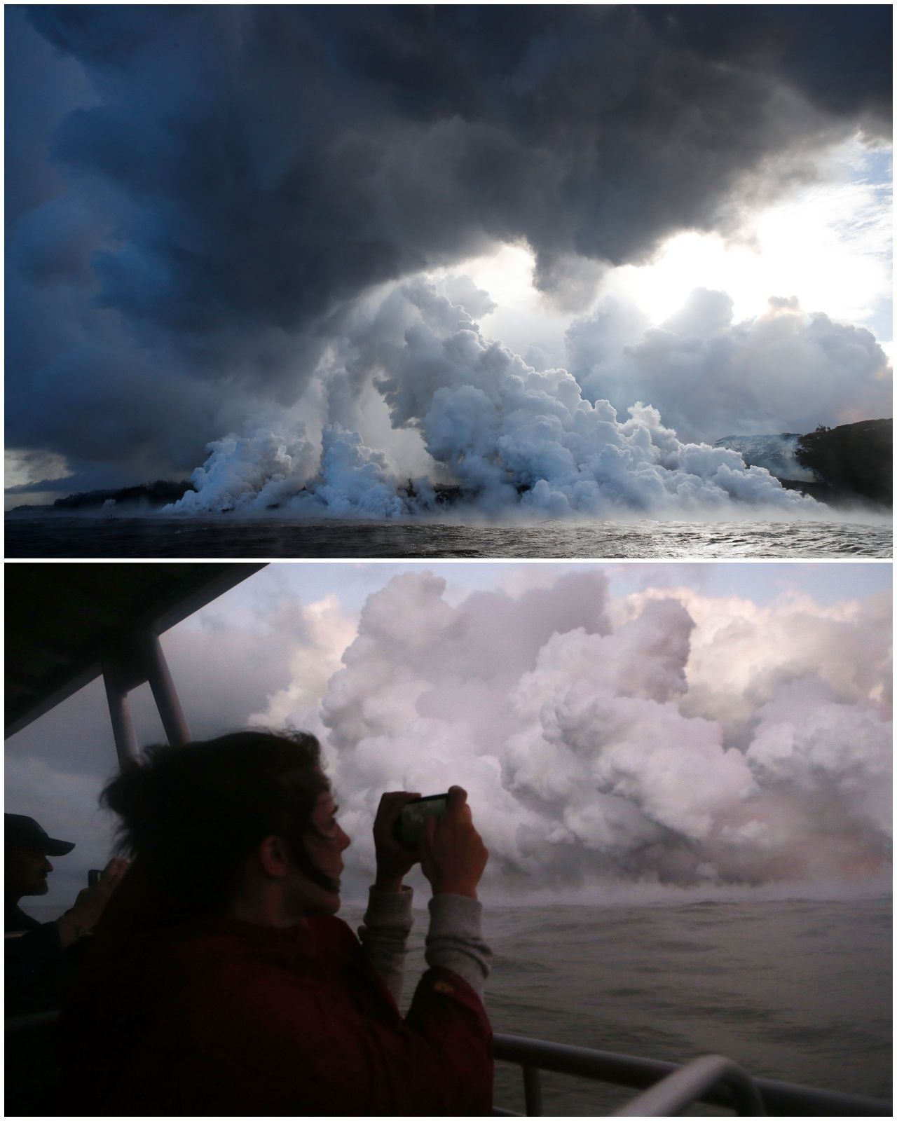 หมอกพิษหลังลาวาไหลลงทะเล