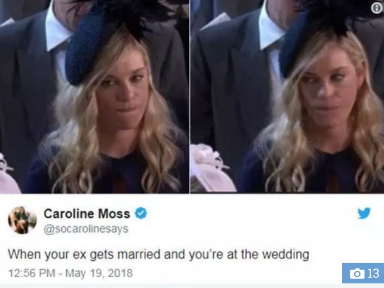 ภาพจากทวิตเตอร์: เชลซี เดวี ไม่อาจปิดบังความเศร้าในพิธีเสกสมรส