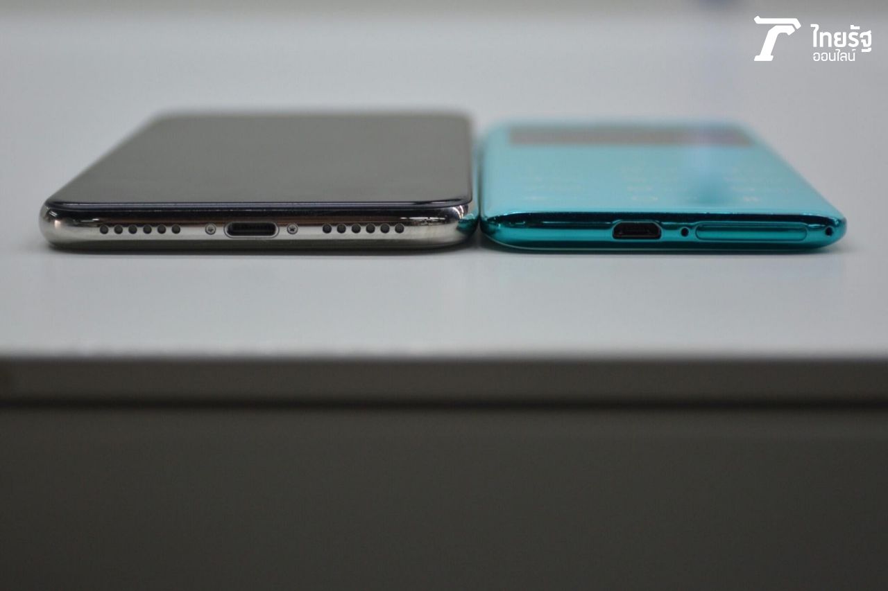 ขนาดเมื่อวางเทียบกับ iPhone X