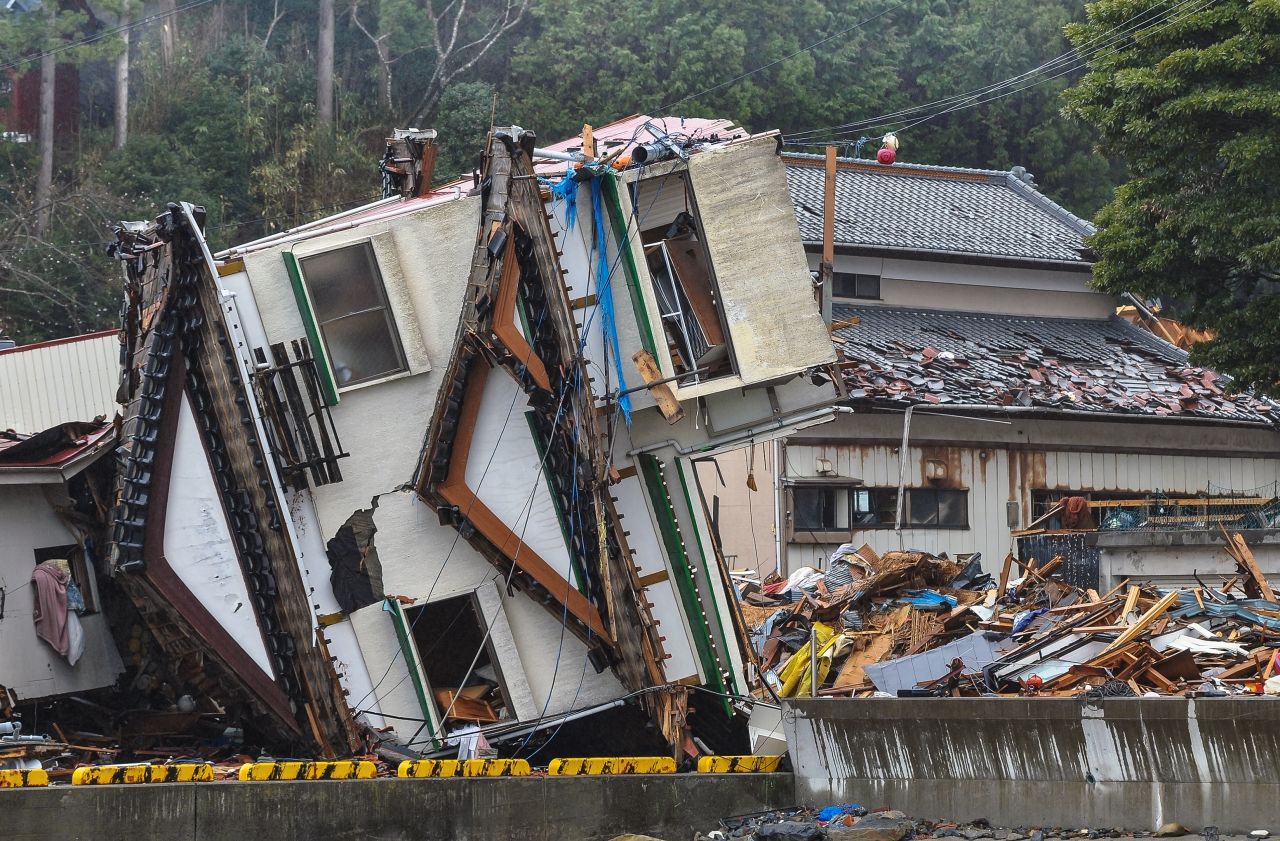 Damage scenery of the East Japan great earthquake disaster - Stock image