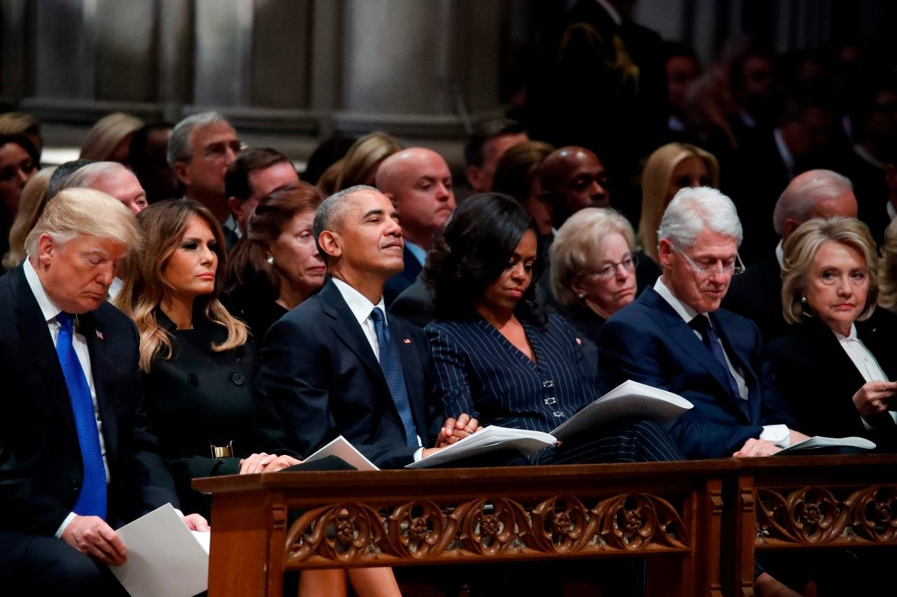 ประธานาธิบดีสหรัฐฯ ทั้งคนปัจจุบันและในอดีต พร้อมทั้งภริยา
