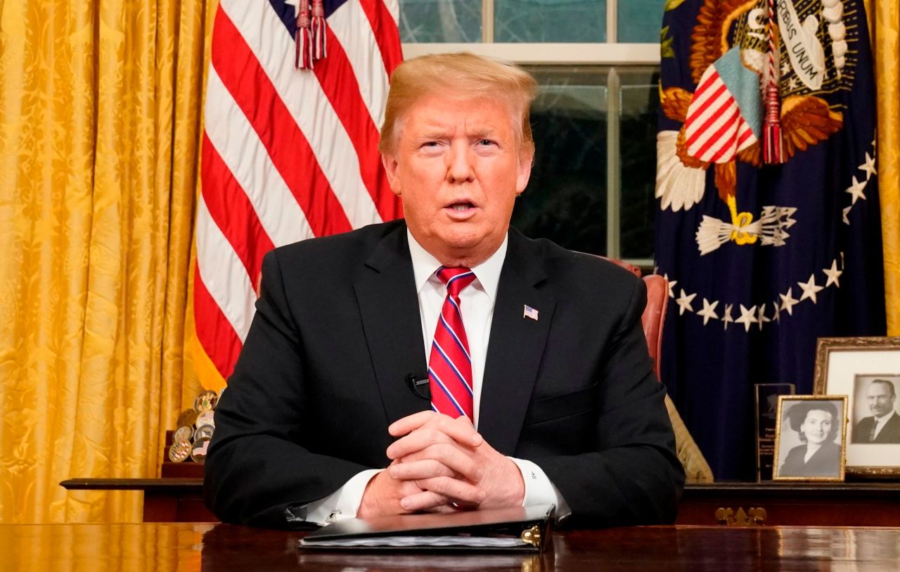 ประธานาธิบดีโดนัลด์ ทรัมป์ แถลงการณ์ผ่านทางสถานีโทรทัศน์แห่งชาติ เมื่อคืนวันอังคารที่ 8 ม.ค.62