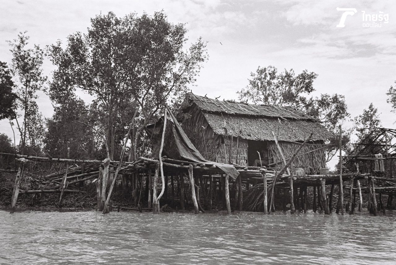 บ้านเรือนประชาชนที่แหลมตะลุมพุก (ภาพถ่าย ปี 2529) 