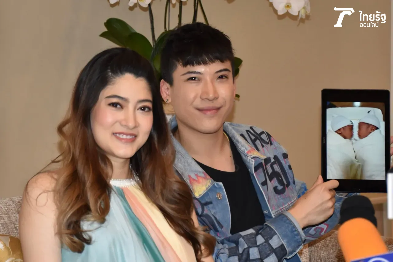 ป๊อก-มาร์กี้ สุขใจ มีก้า-มีญ่า ลืมตาดูโลก พร้อมเผยที่มาชื่อเล่นของลูก (คลิป)