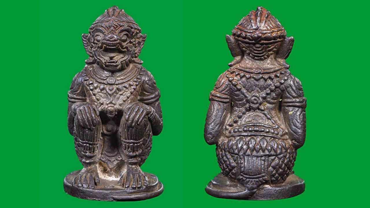 หนุมาน เนื้อนวโลหะ ก้นอุดผงพรายกุมาร พ.ศ.๒๕๑๗ ของหมีพูห์ ปู่ทิม.