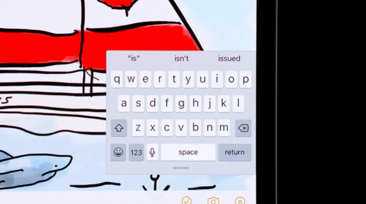ใช้ Apple pencil แยกคีย์บอร์ดออกมาได้