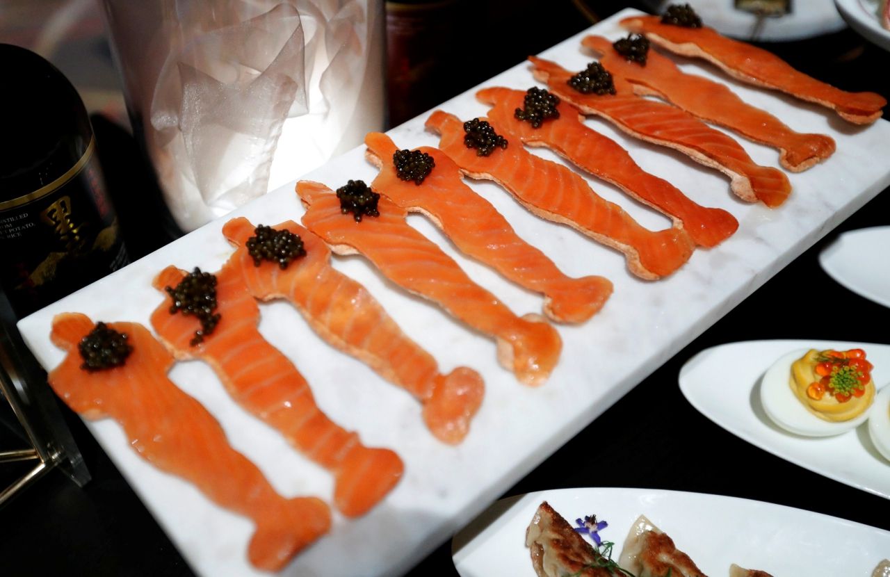 Oscars with smoked salmon and caviar