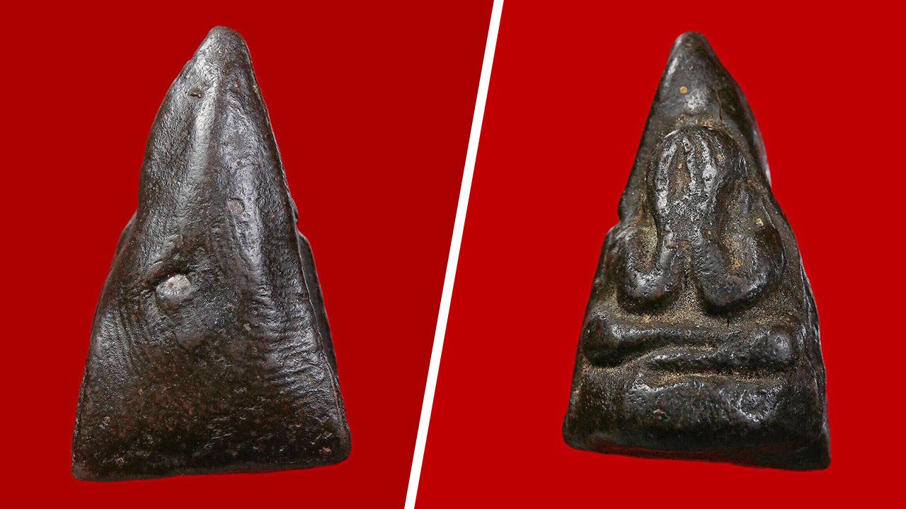 พระปิดตา เนื้อครั่งพุทรา หลวงพ่อชม วัดดอนกอก เพชรบุรี ของ เบิ้ล ท่าพระจันทร์.