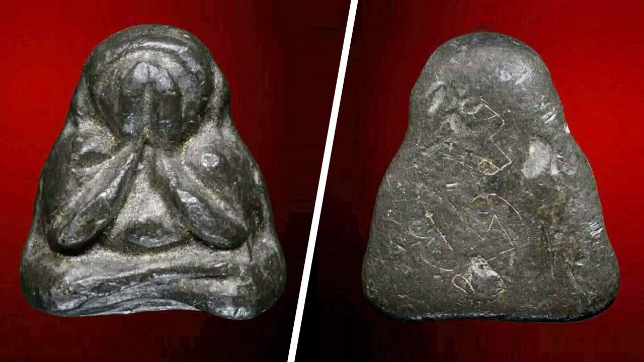 พระปิดตา เนื้อตะกั่ว หลวงพ่อแก้ว วัดเครือวัลย์ ของ พล.อ.พัฒฑะนะ พุธานานนท์.