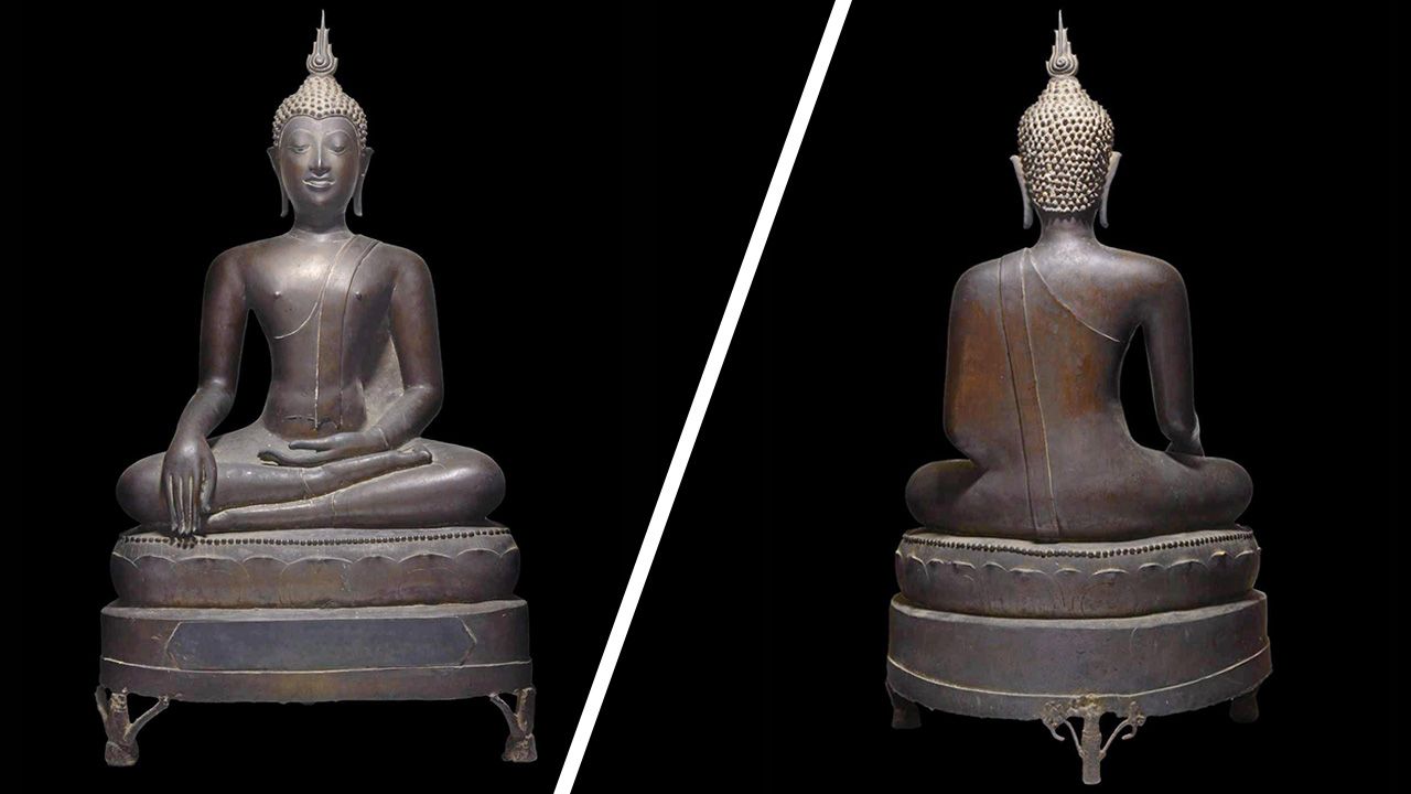 พระพุทธรูปบูชา พุทธศิลป์สมัยเชียงแสน สิงห์ ๓ หน้าตัก ๑๕ นิ้ว ของ โจ๊ก ลำพูน.