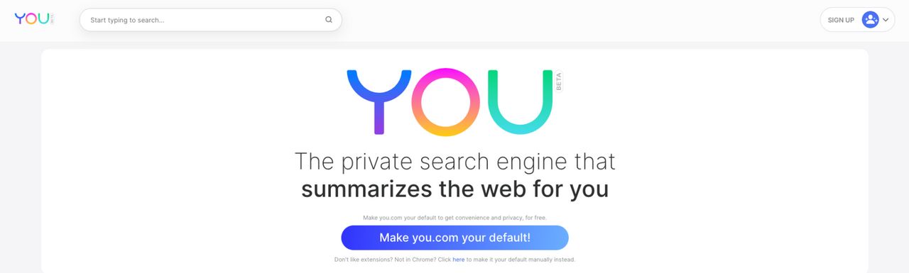 You.com น้องใหม่ของวงการเสิร์ชเอนจิน