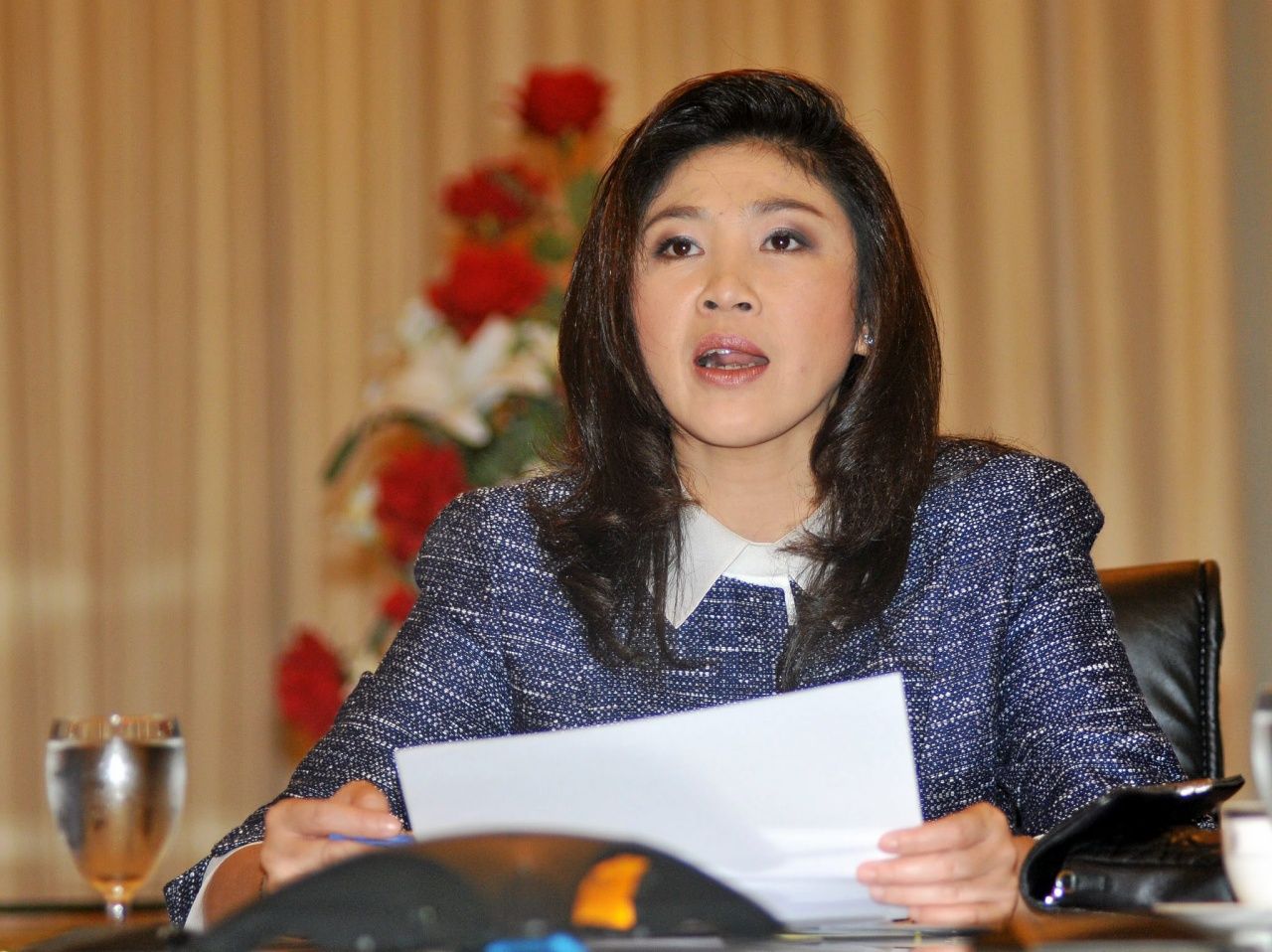 น.ส.ยิ่งลักษณ์ ชินวัตร อดีตนายกฯ หญิงแถลงข่าว