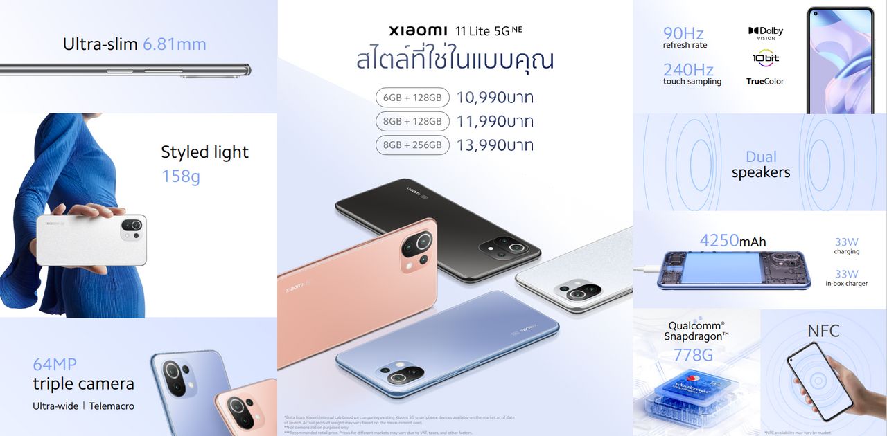 สเปกของ Xiaomi 11 Lite 5G NE