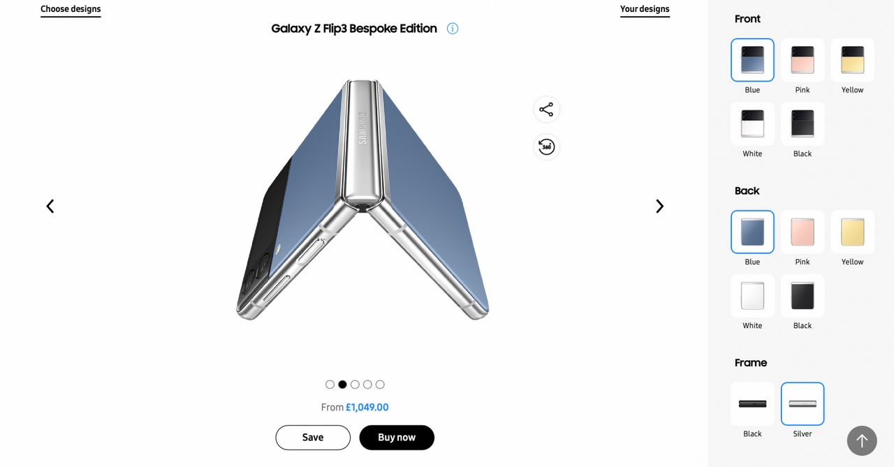 หน้าตาการคัสตอมของ Galaxy Z Flip3 Bespoke Edition